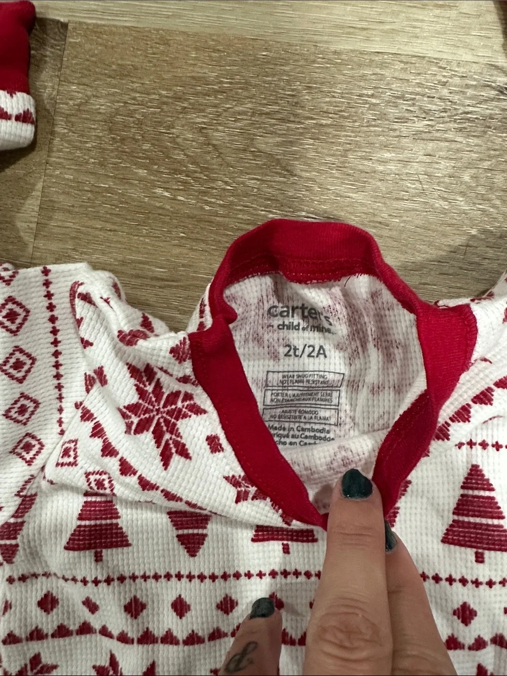 Carter's Red and White Holiday Fair Isle Pajama Set